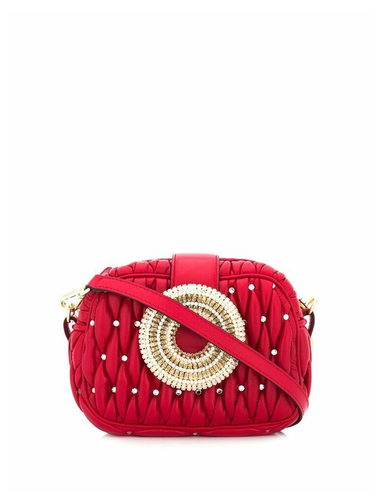 Gedebe Camera crystal crossbody bag - Red