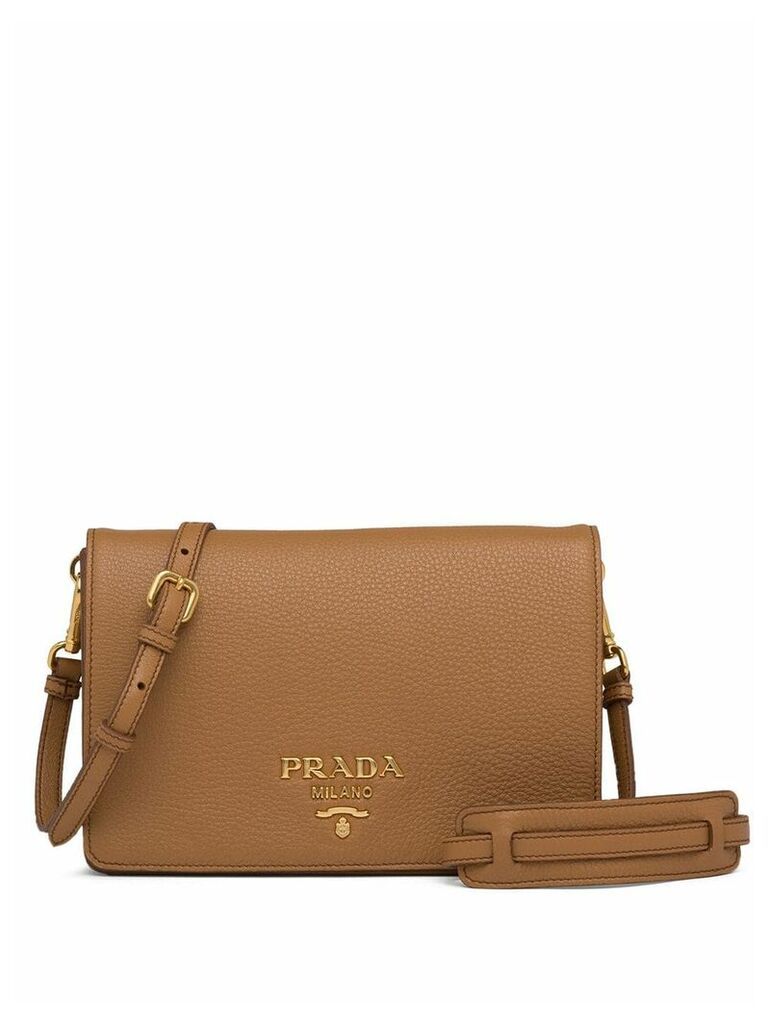 Prada logo-embellished shoulder bag - Brown