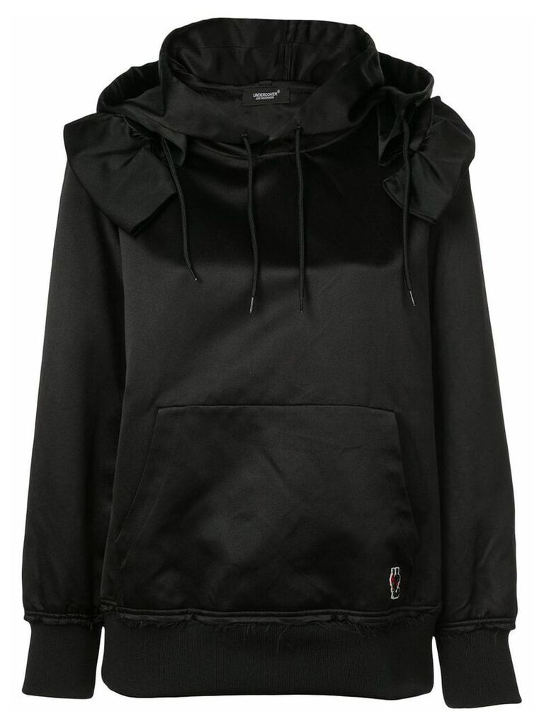 Undercover ruffle detail hoodie - Black