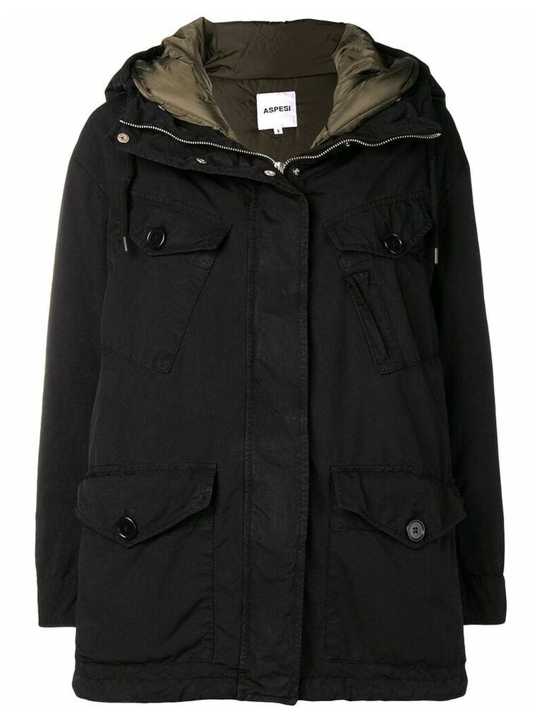 Aspesi hooded coat - Black