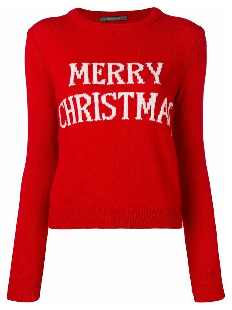 Alberta Ferretti Merry Christmas knit sweater - Red