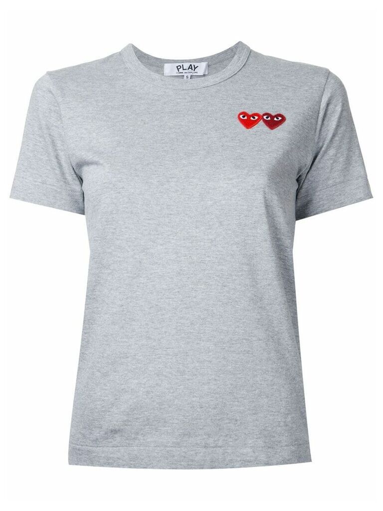 Comme Des Garçons Play double heart logo T-shirt - Grey