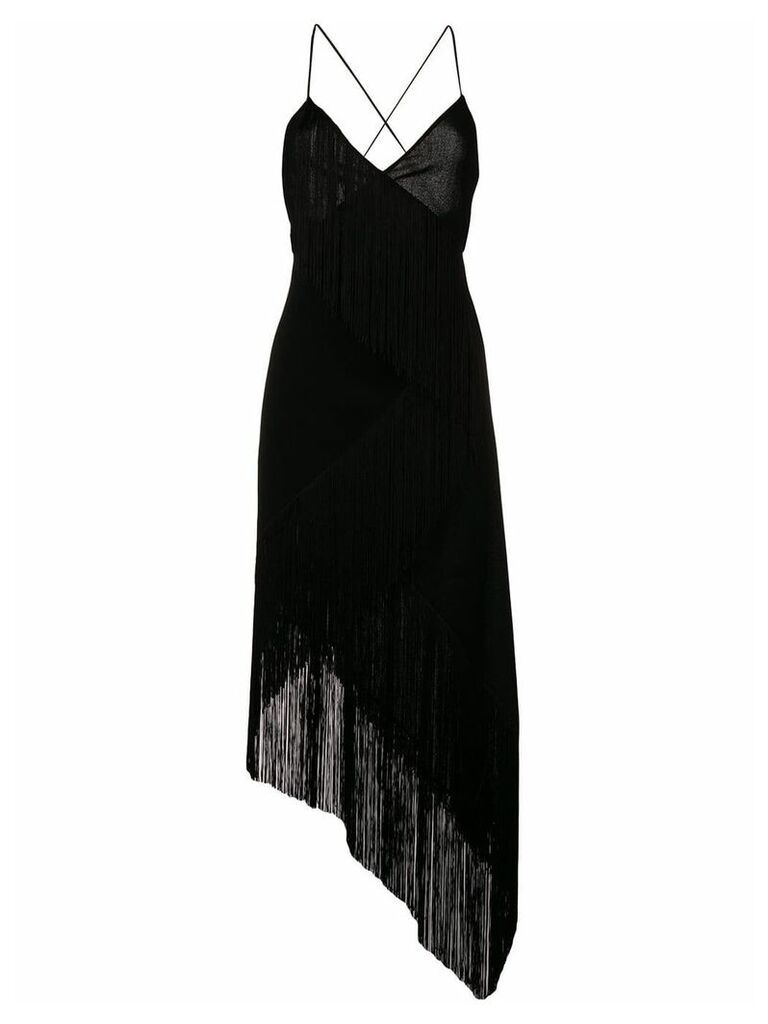Givenchy cascading fringe slip dress - Black