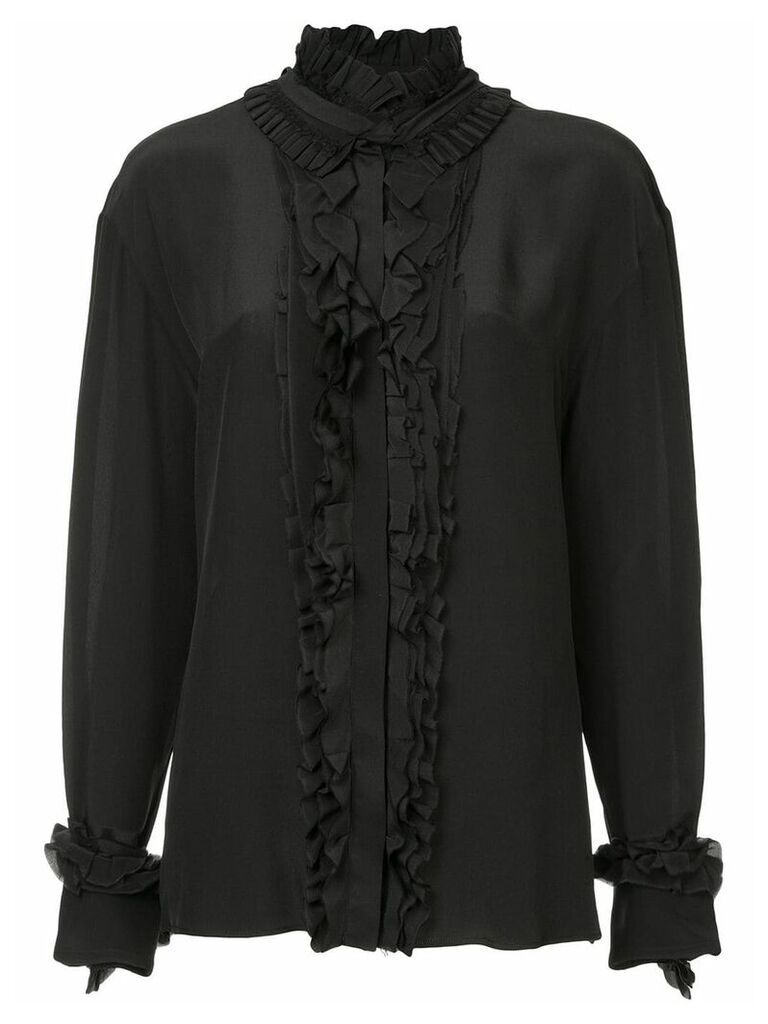 Haider Ackermann ruffle detail shirt - Black