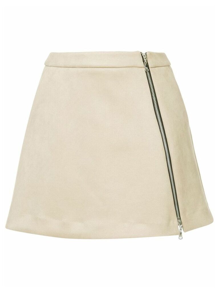 Guild Prime zip front mini skirt - NEUTRALS