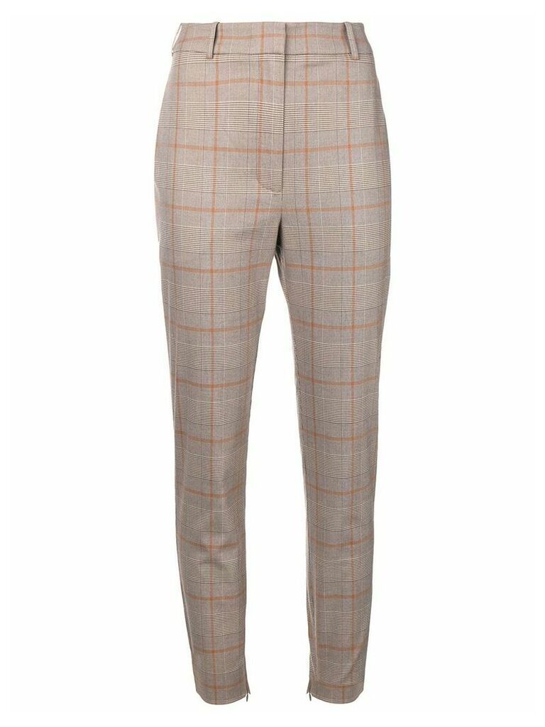 Zimmermann checkered high waisted trousers - Brown