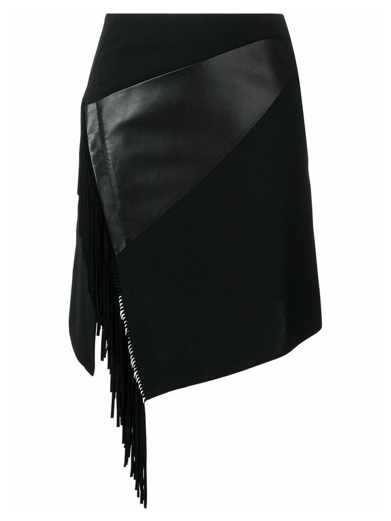 Barbara Bui side fringe fitted skirt - Black
