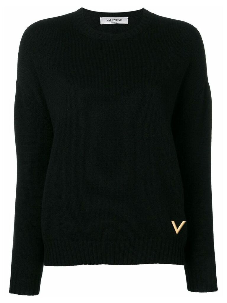 Valentino cashmere crew neck jumper - Black