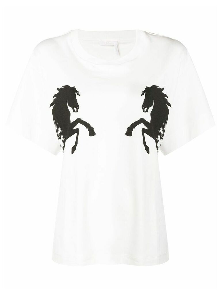 Chloé horse print T-shirt - White