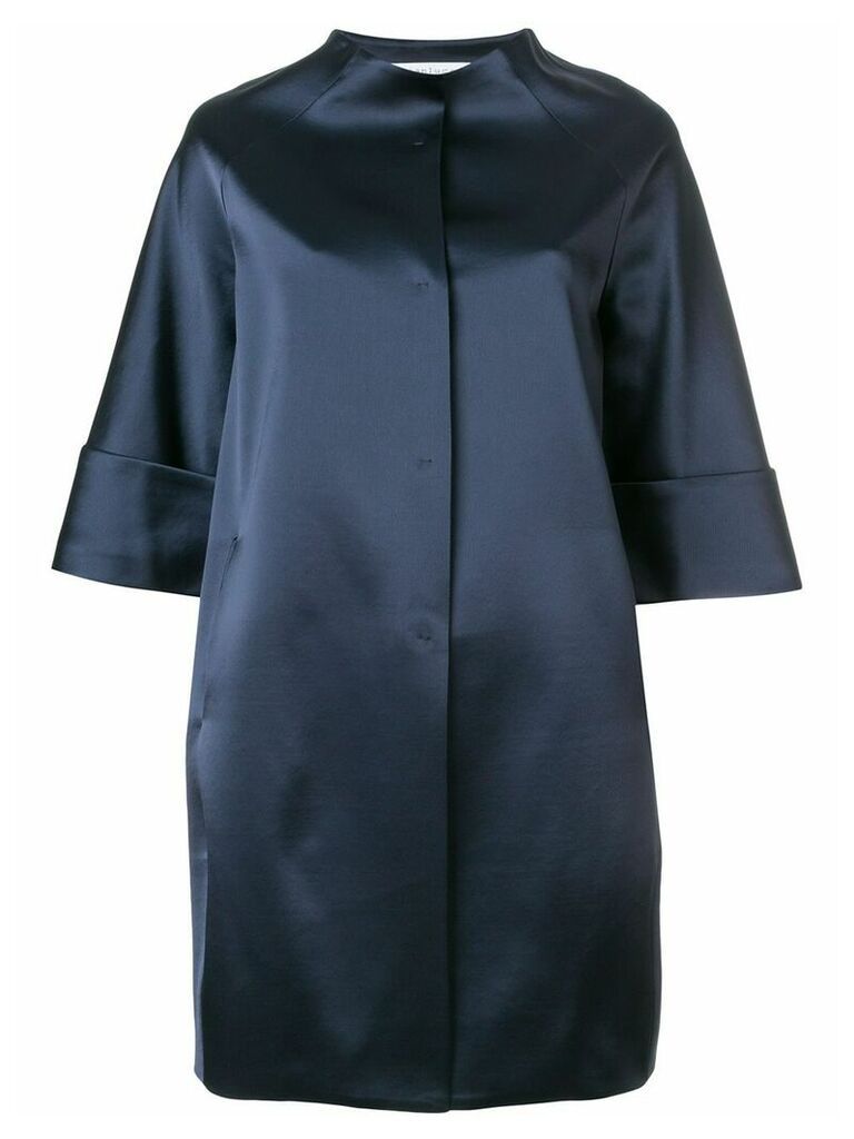 Gianluca Capannolo glossy collarless coat - Blue