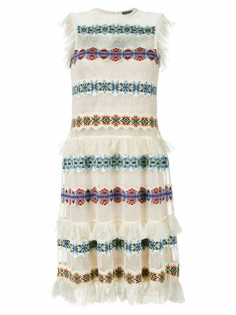 Alexander McQueen sheer embroidered dress - NEUTRALS