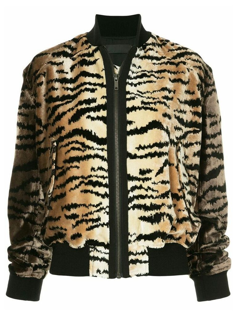 Haider Ackermann tiger stripe bomber jacket - Brown