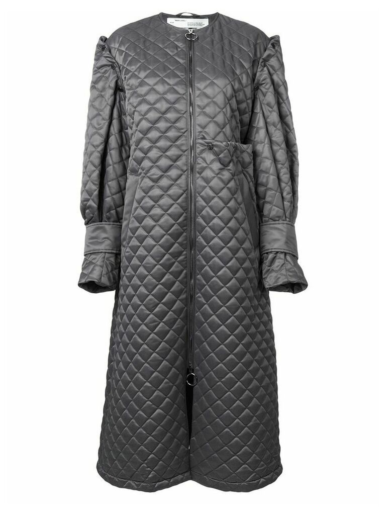Off-White quilted long coat - Grey