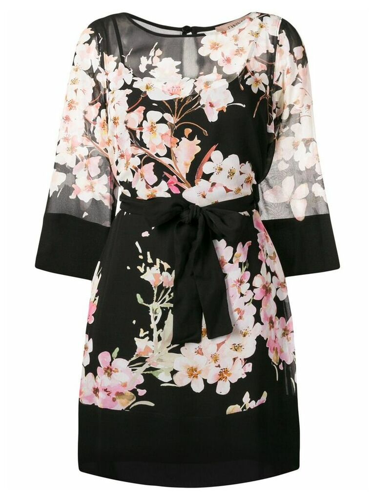 Twin-Set floral print dress - Black