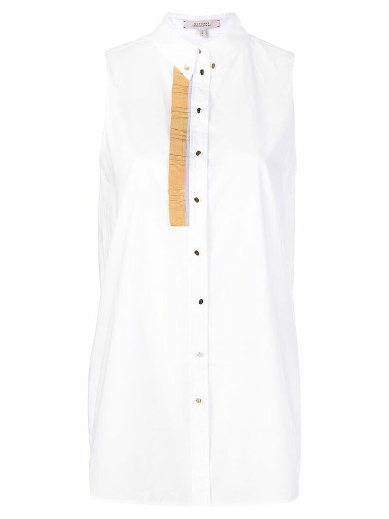 Dorothee Schumacher contrast detail sleeveless shirt - White