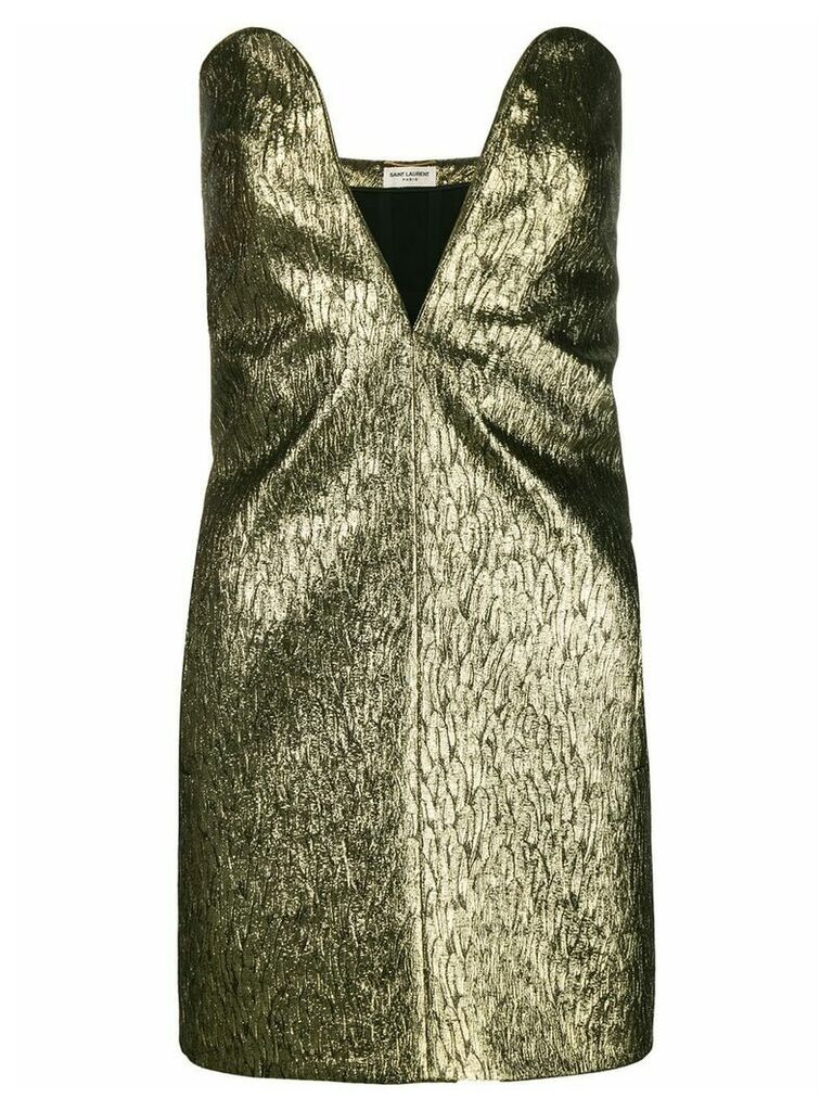 Saint Laurent textured mini dress - Metallic