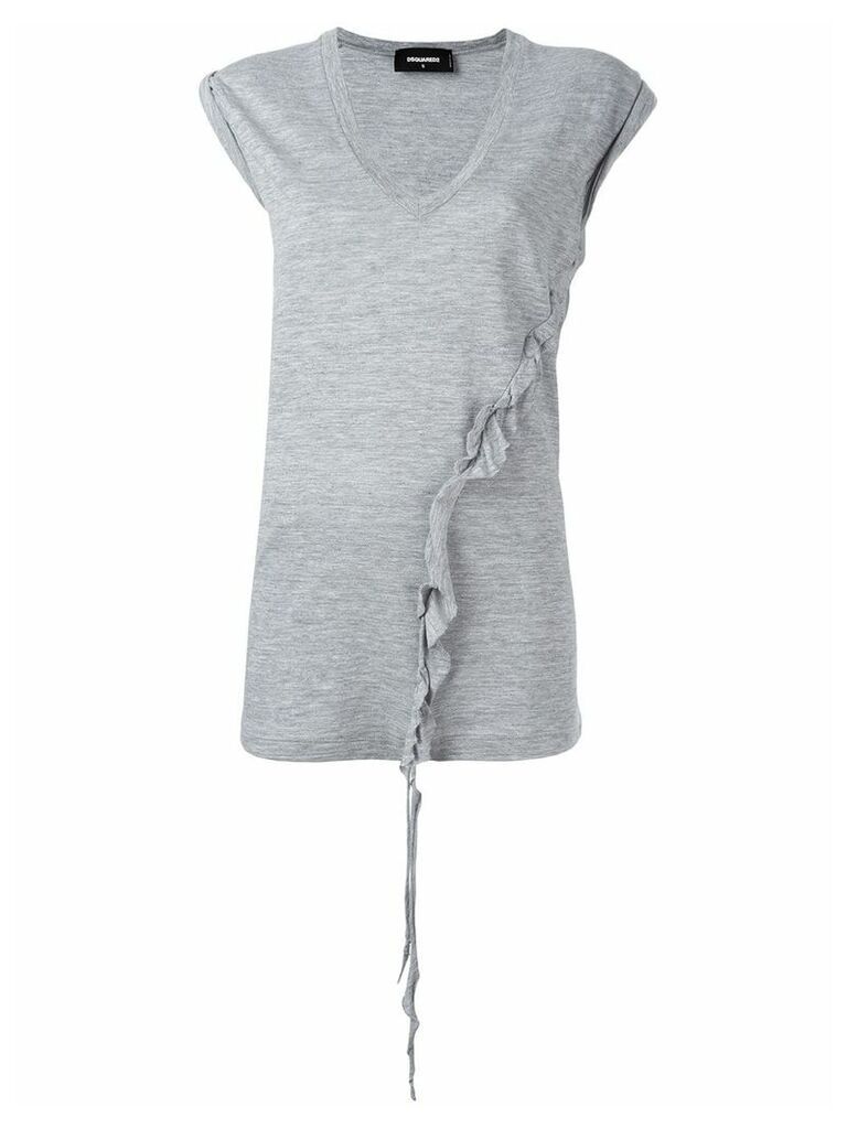 Dsquared2 asymmetric twisted T-shirt - Grey