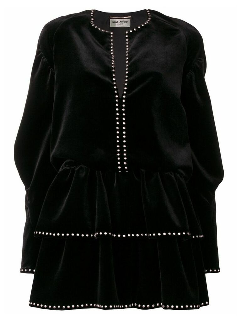 Saint Laurent studded velvet dress - Black