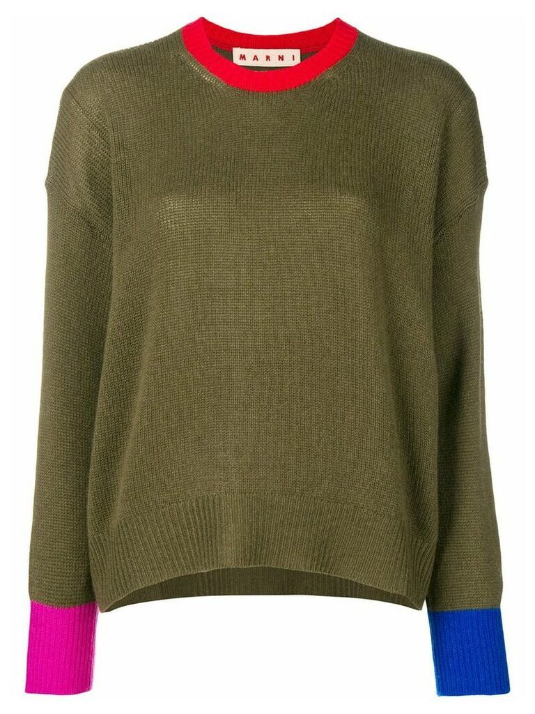 Marni colourblock sweater - Green