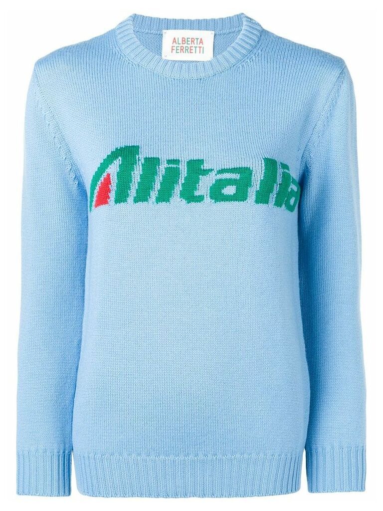 Alberta Ferretti Alitalia knit sweater - Blue