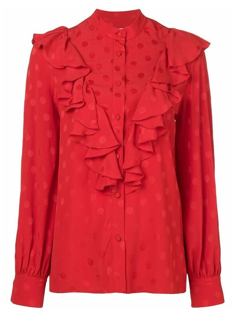 MSGM ruffled spotted blouse - Red