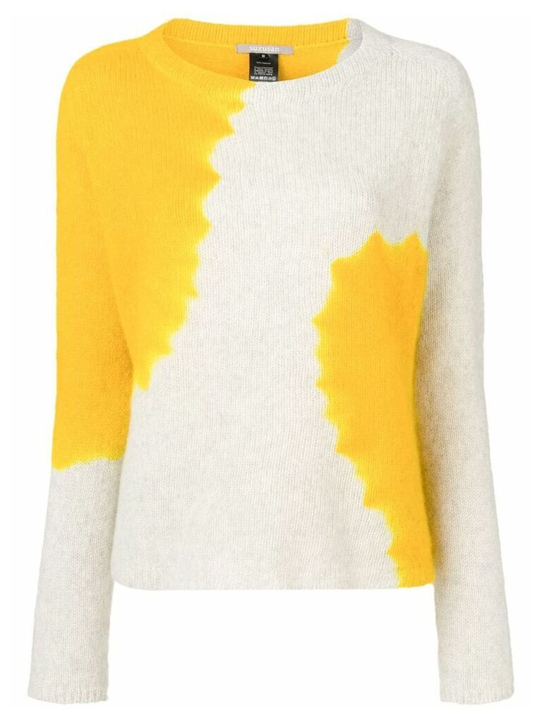 Suzusan cashmere two-tone sweater - Yellow