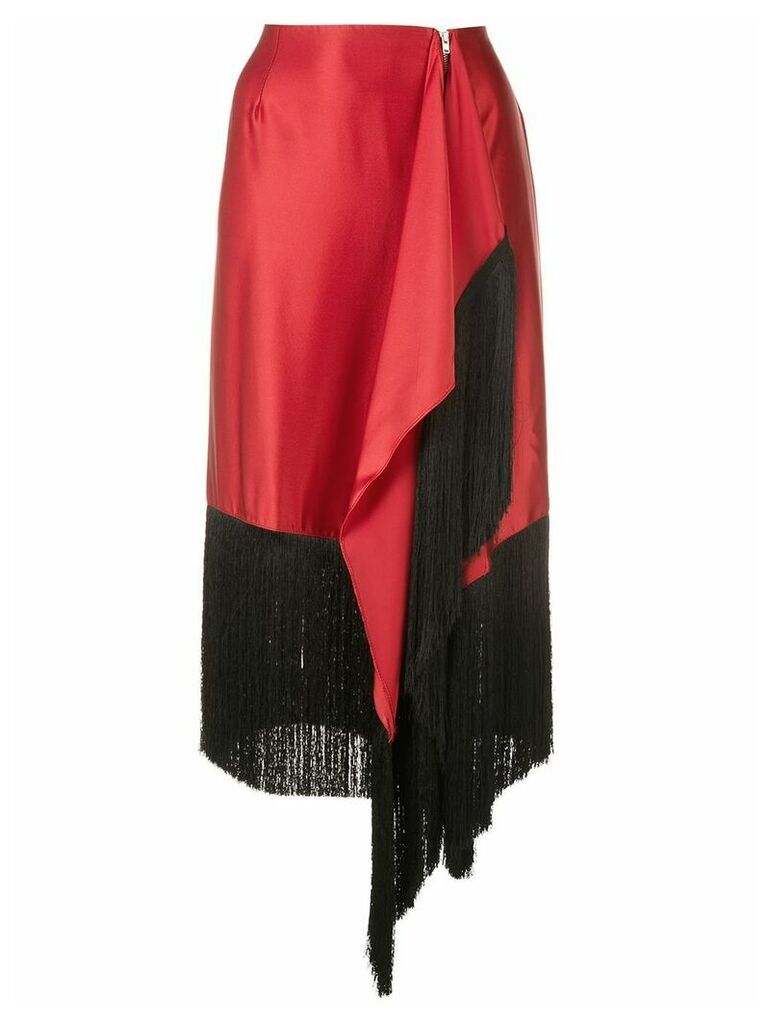 Marques'Almeida draped fringed skirt - Red