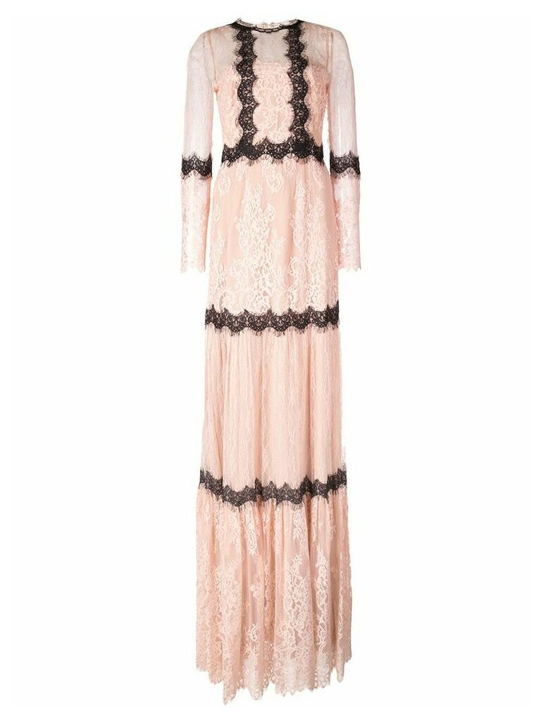 Marchesa Notte mid length lace dress - PINK