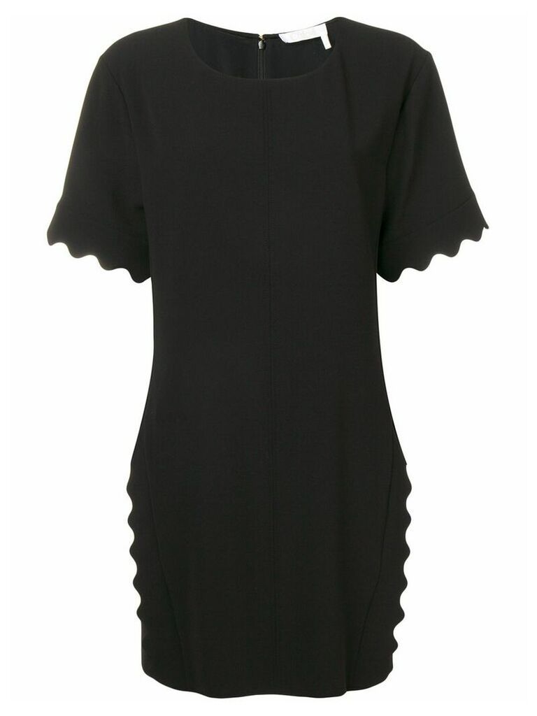 Chloé scallop trim mini dress - Black