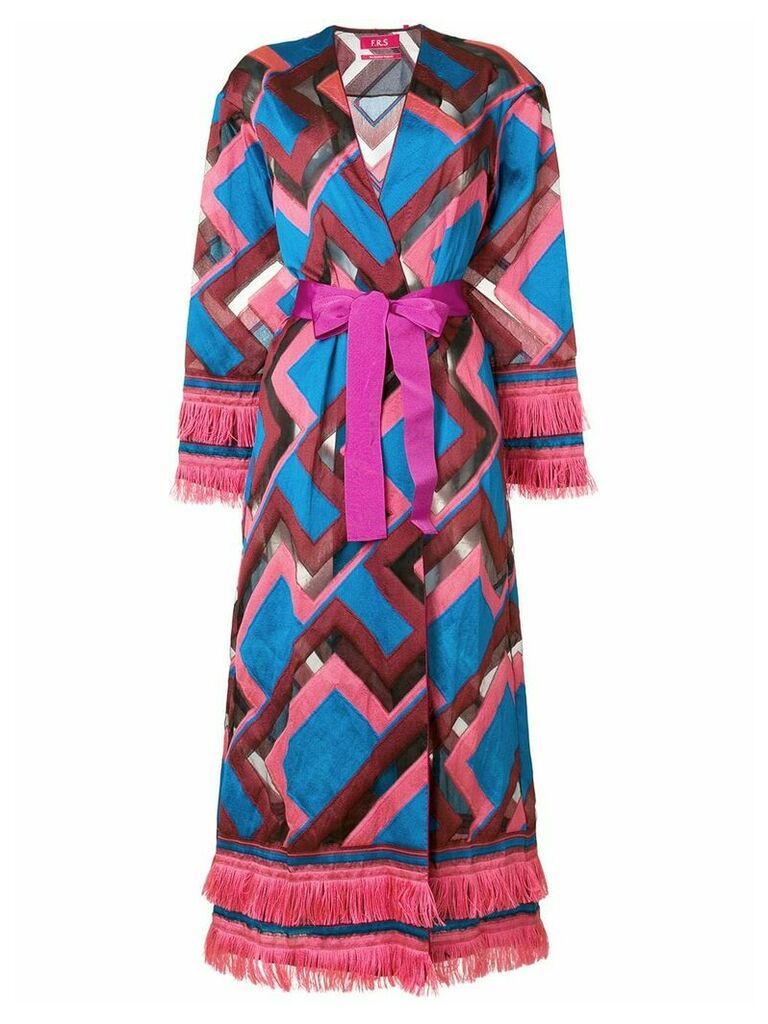 F.R.S For Restless Sleepers chevron print robe coat - PINK