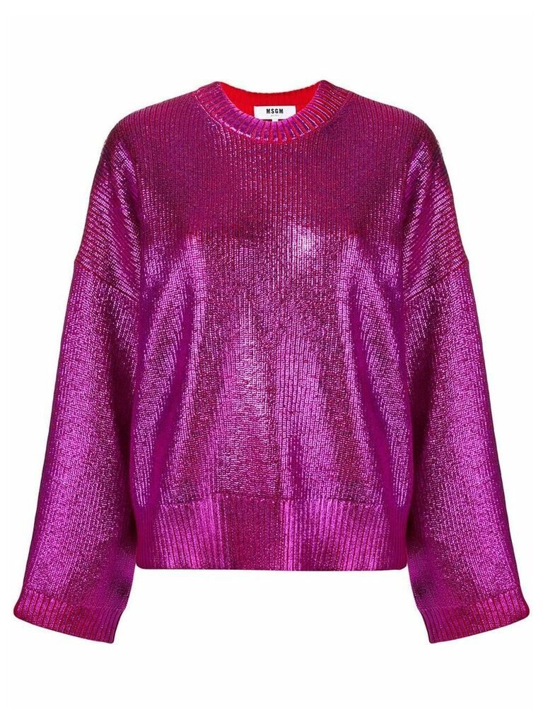 MSGM metallic knit jumper - PINK