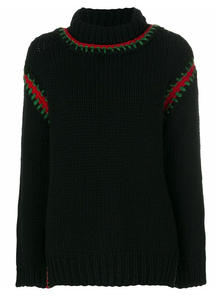 Moncler Grenoble embroidered roll-neck sweater - Black