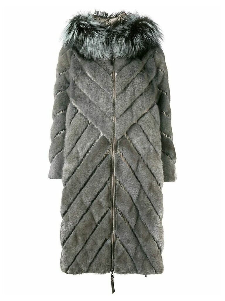 Liska padded hooded coat - Grey