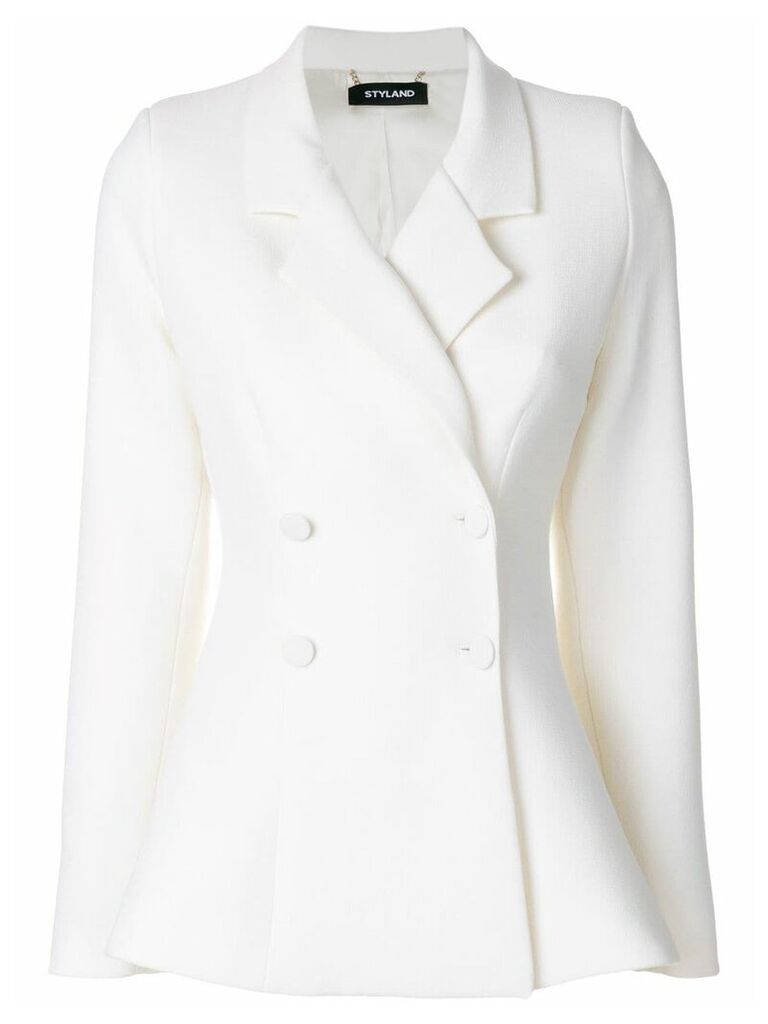 Styland double breasted blazer - White
