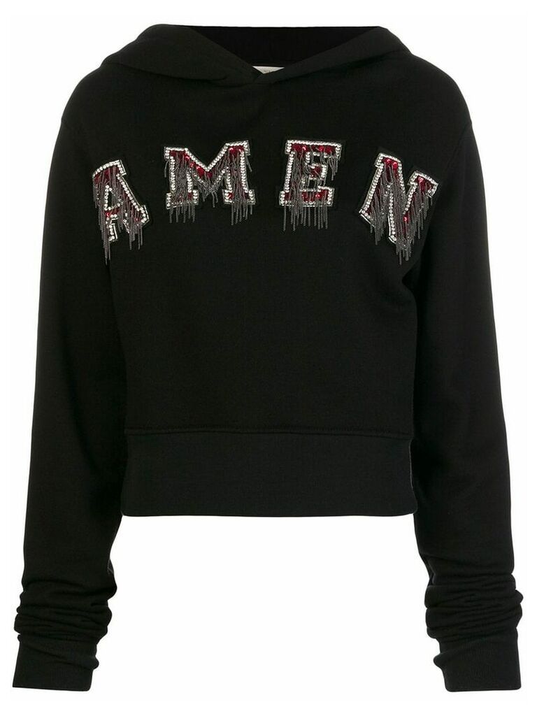 Amen logo patch hoodie - Black