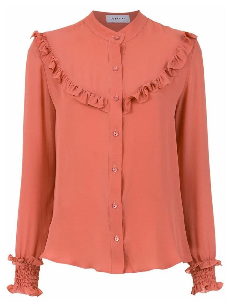 Olympiah ruffle details silk blouse - PINK
