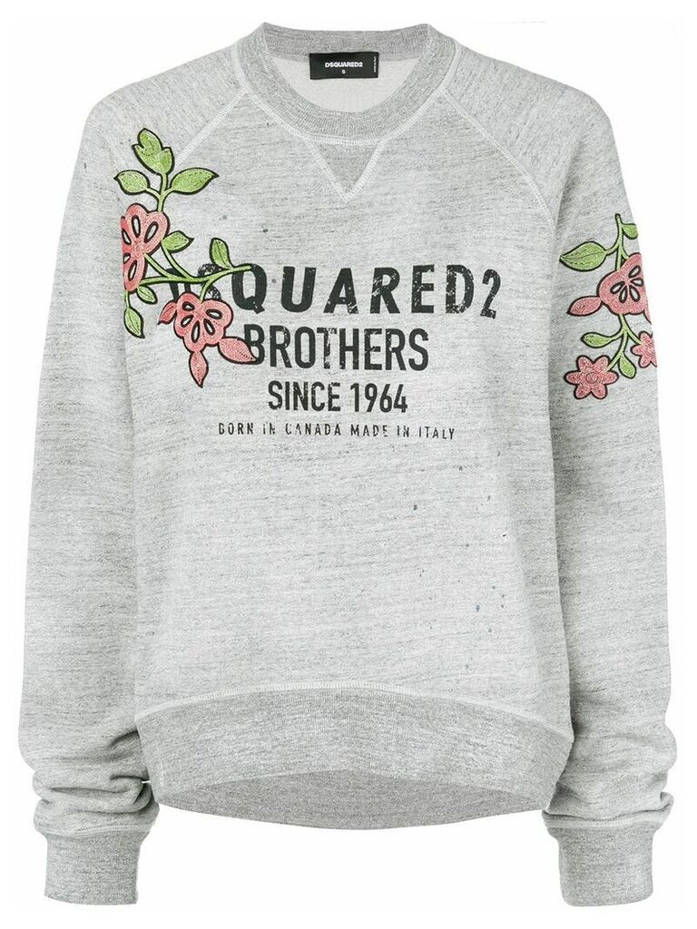 Dsquared2 flower patch logo sweatshirt - Grey