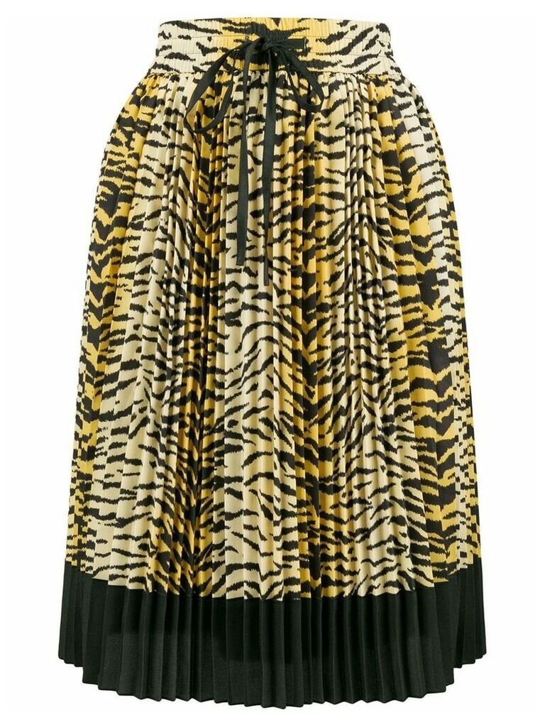 RedValentino pleated leopard skirt - Yellow