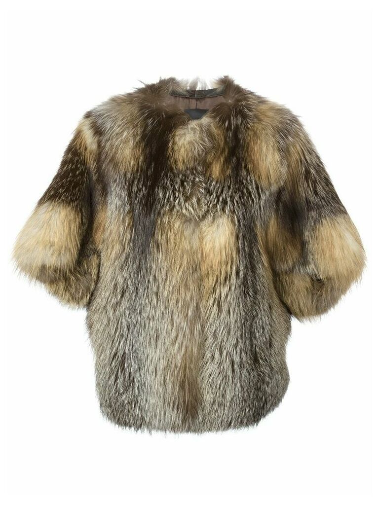 Liska three-quarter length sleeve coat - Brown