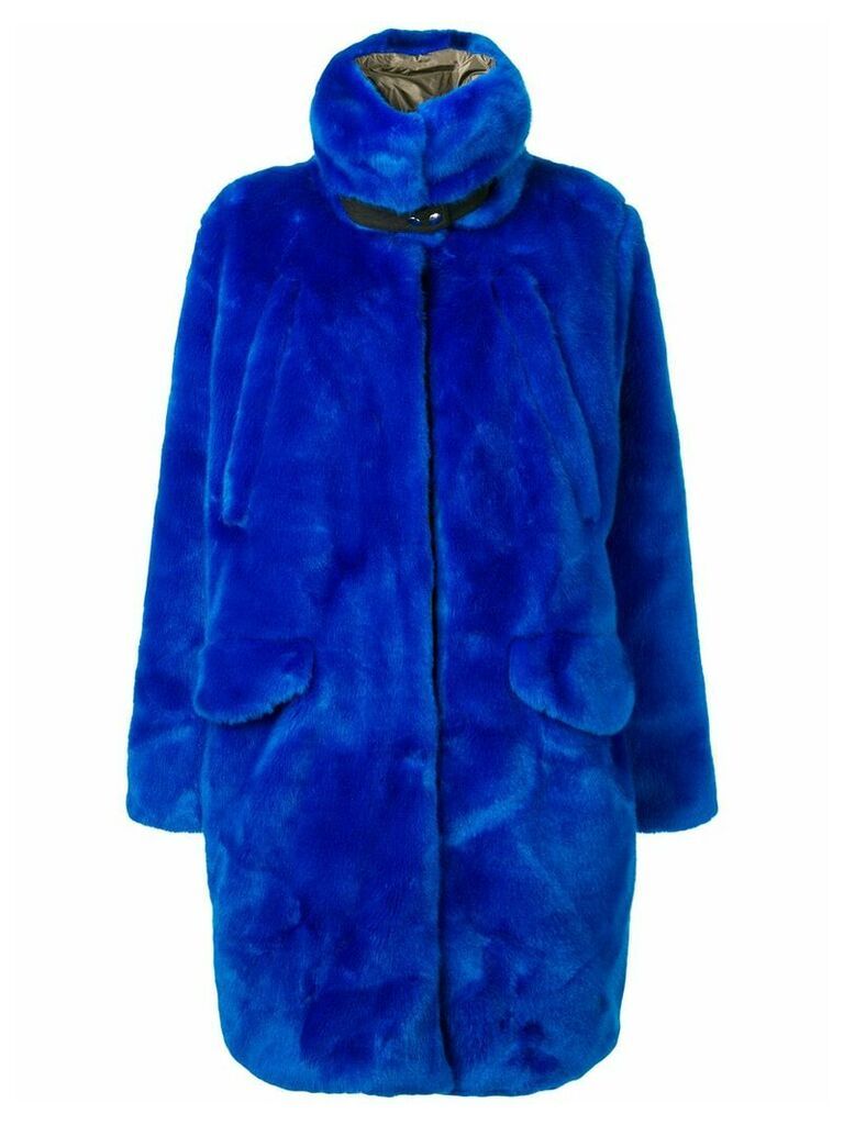 Rossignol faux-fur midi coat - Blue