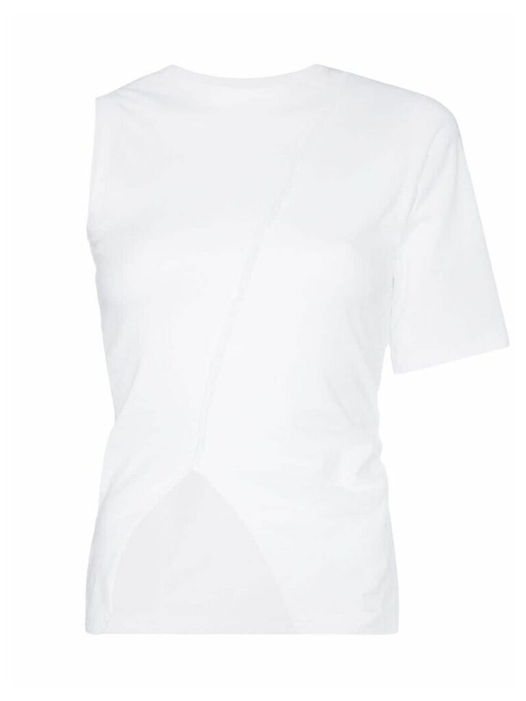Faith Connexion high neck ruched asymmetric T-shirt - White
