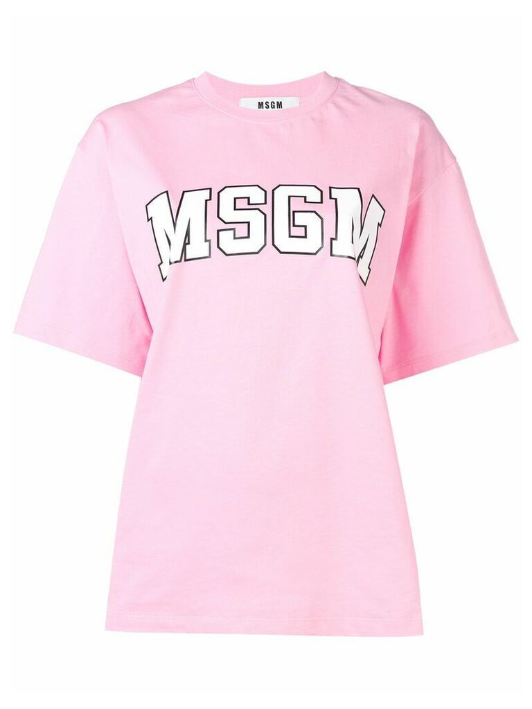 MSGM oversized logo T-shirt - PINK