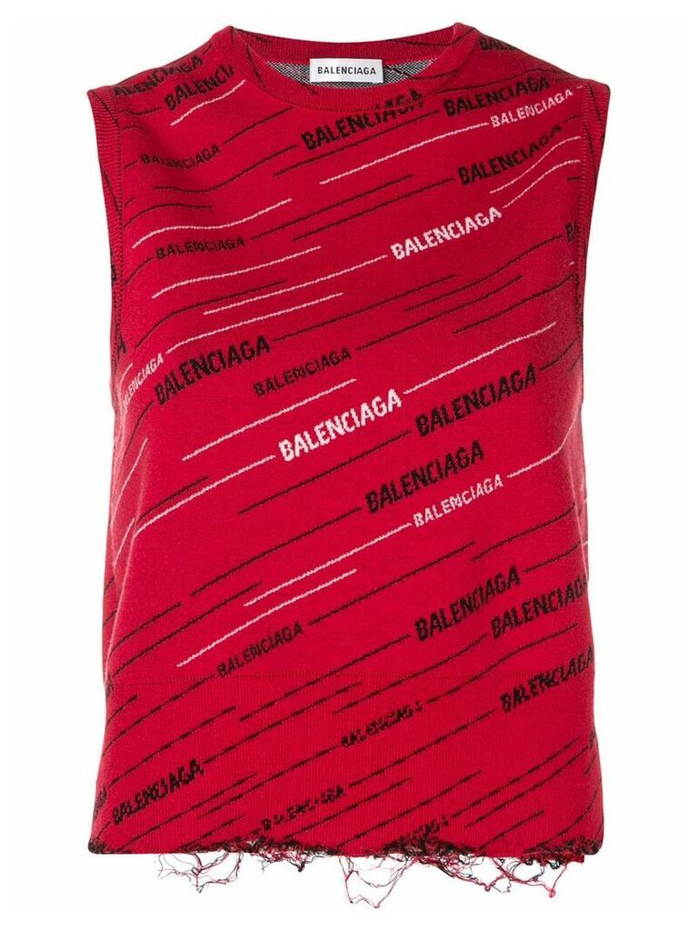Balenciaga logo tank top - Red