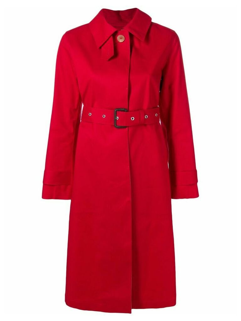 Mackintosh Red & Fawn Bonded Cotton Single-Breasted Trench Coat