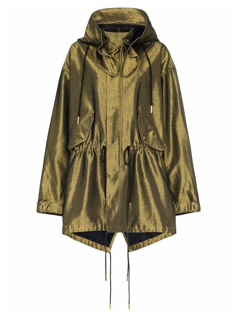 Marques'Almeida metallic detachable hood raincoat - GOLD