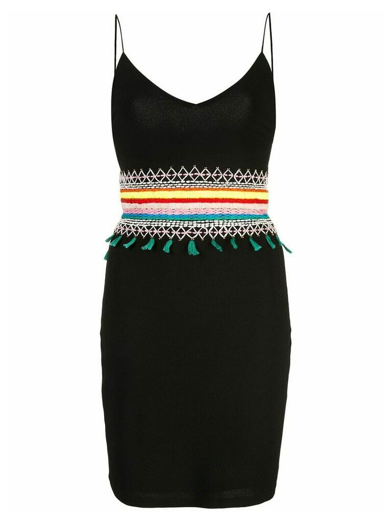 Alice+Olivia Loralee embroidered fitted dress - Black