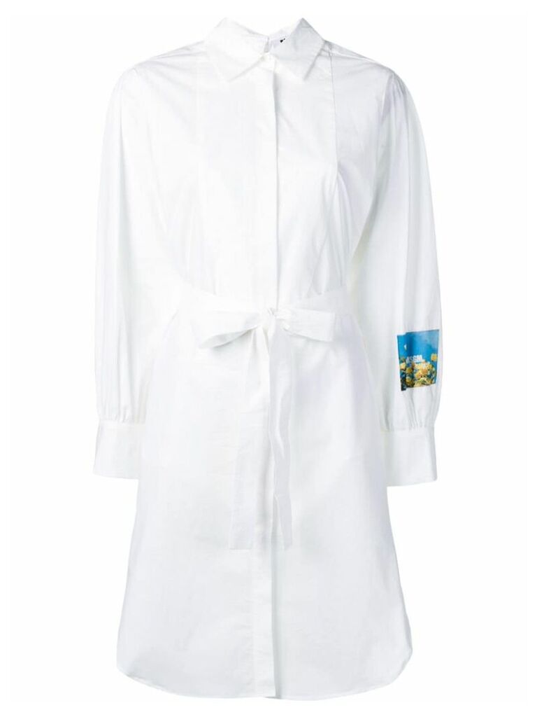 MSGM printed poplin dress - White