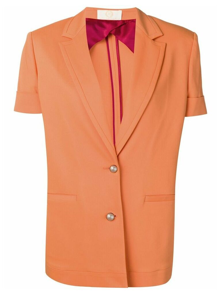 Sara Battaglia short sleeved blazer - Orange