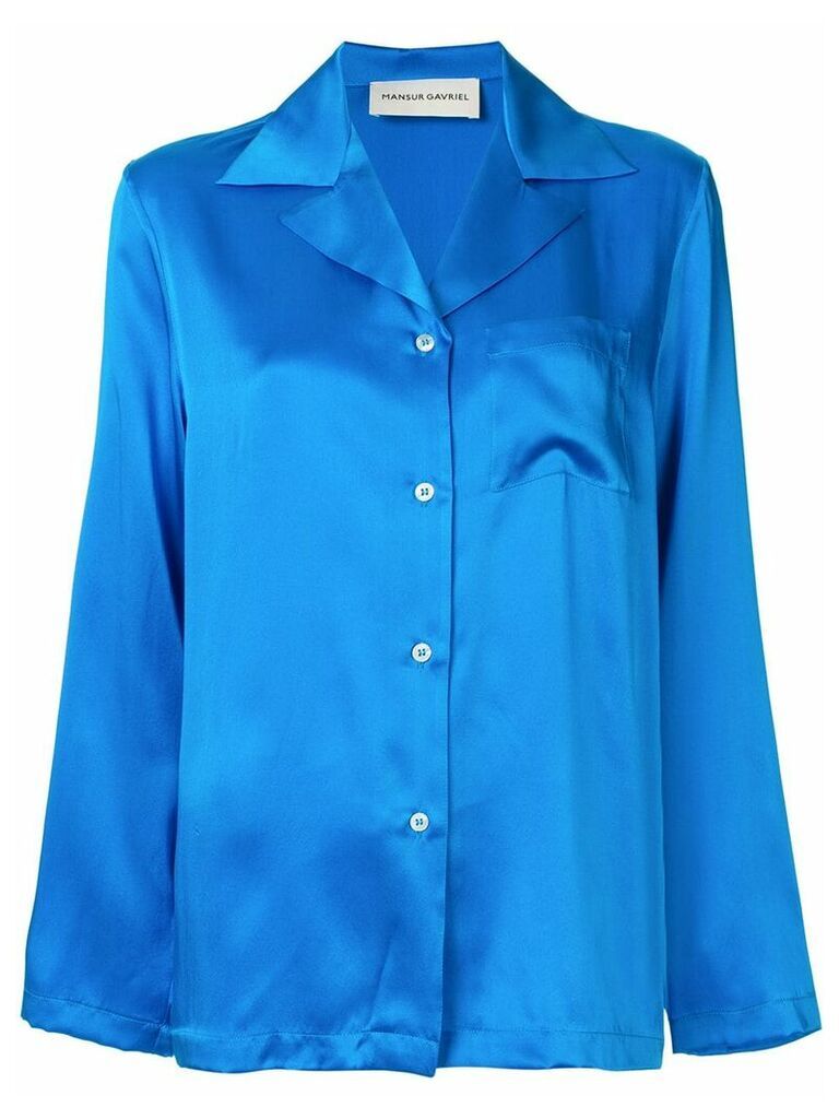 Mansur Gavriel oversized silk shirt - Blue