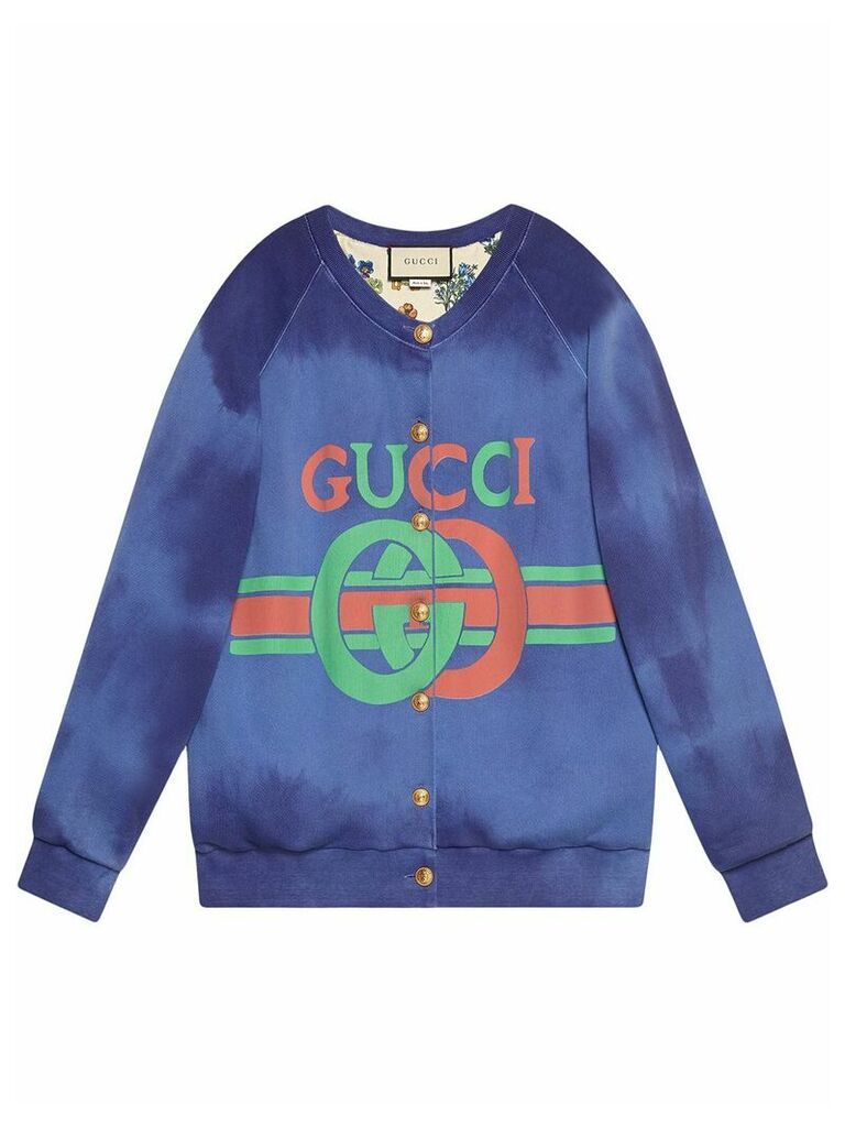 Gucci Cotton sweatshirt with Gucci logo - Blue